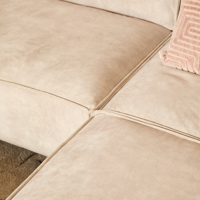 MySofa Floris Hoekbank Velvet Beige 2,5 zits+Divan Rechts