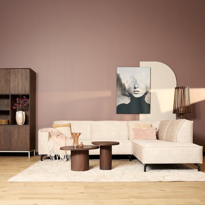 MySofa Floris Hoekbank Velvet Beige 2,5 zits+Divan Rechts