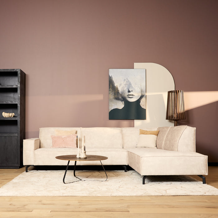 MySofa Floris Hoekbank Velvet Beige 2,5 zits+Divan Rechts