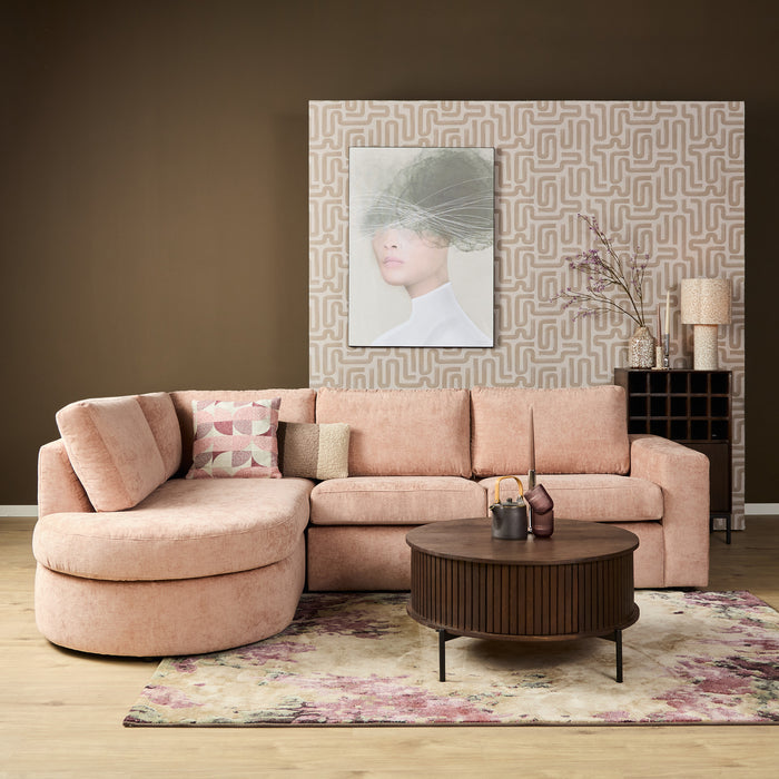 MySofa Alma Hoekbank Roze 2,5 zits+Divan Rechts