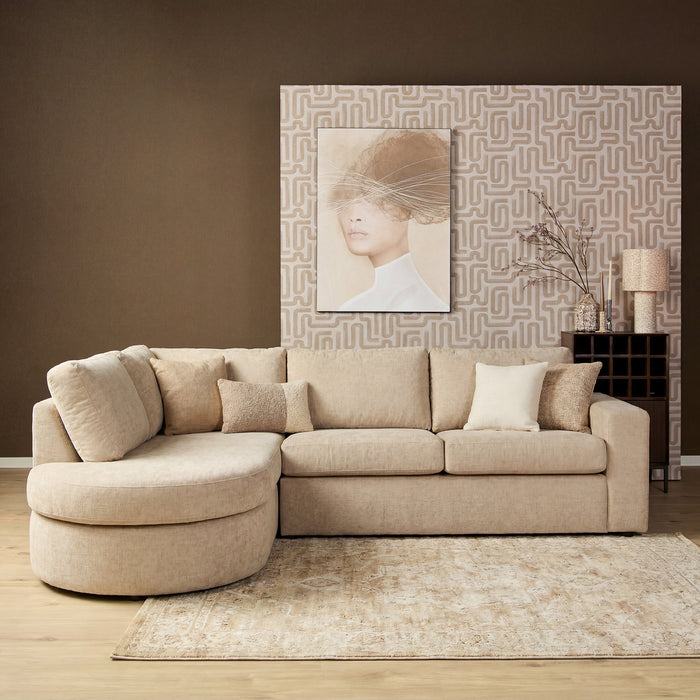 MySofa Alma Hoekbank Roze 2,5 zits+Divan Rechts