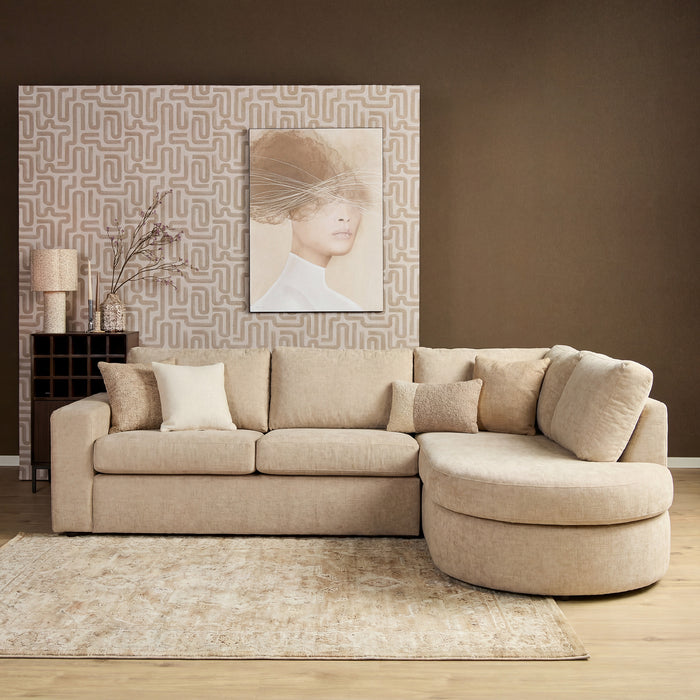 MySofa Alma Hoekbank Roze 2,5 zits+Divan Rechts