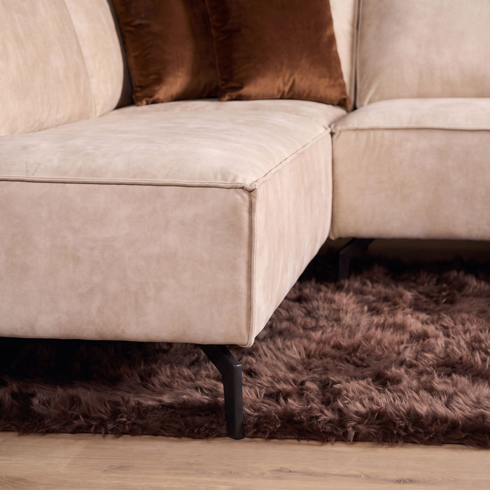MySofa Floris Hoekbank Velvet Beige Divan Links+2,5 zits