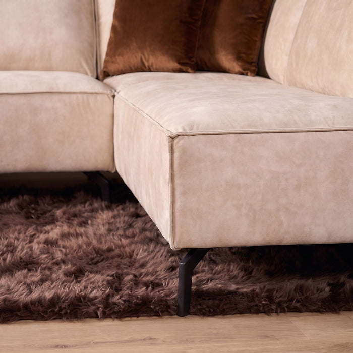MySofa Floris Hoekbank Velvet Beige 2,5 zits+Divan Rechts