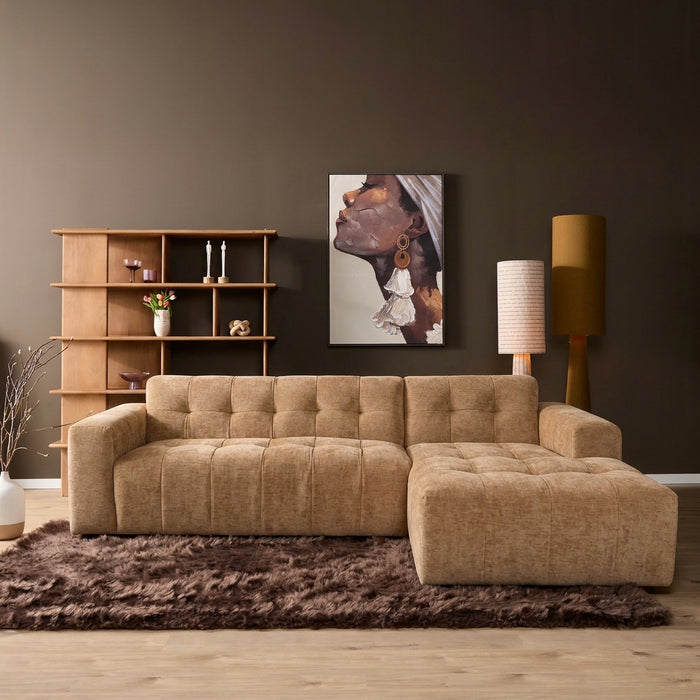 MySofa Ruby Loungebank Camel 2,5 zits AL + Lounge R