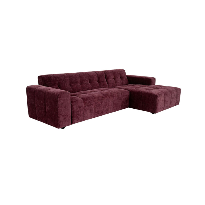 MySofa Ruby Loungebank Paars  2,5 zits AL + Lounge R