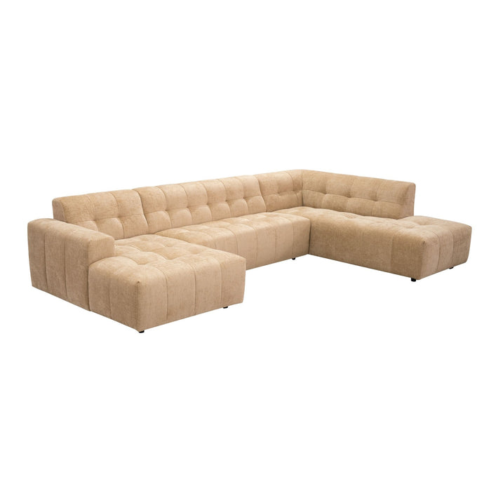 MySofa Ruby U-bank Camel Lounge L + 2,5 + Ottomane R