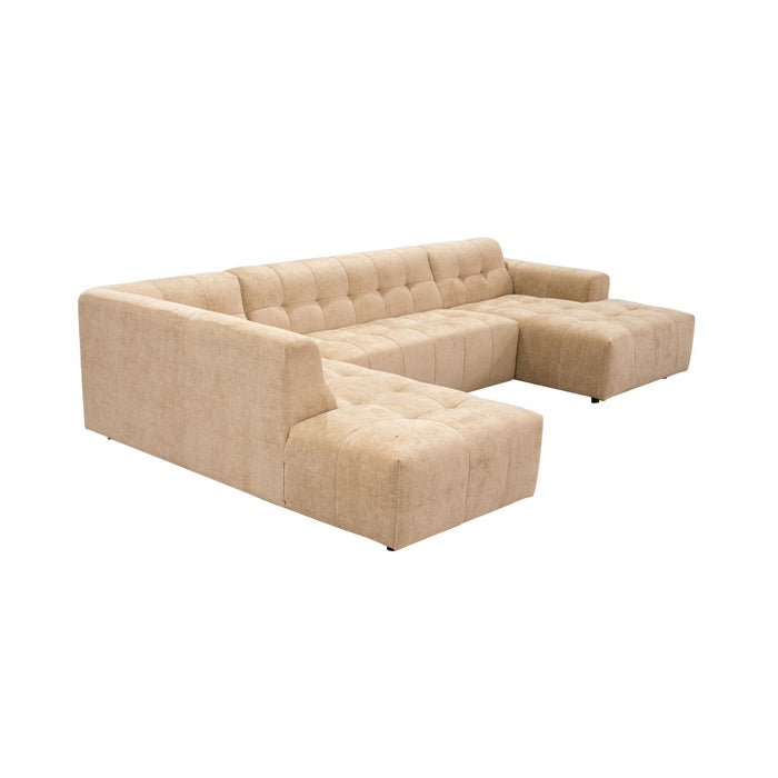 MySofa Ruby U-bank Camel Ottomane L + 2,5 + Lounge R