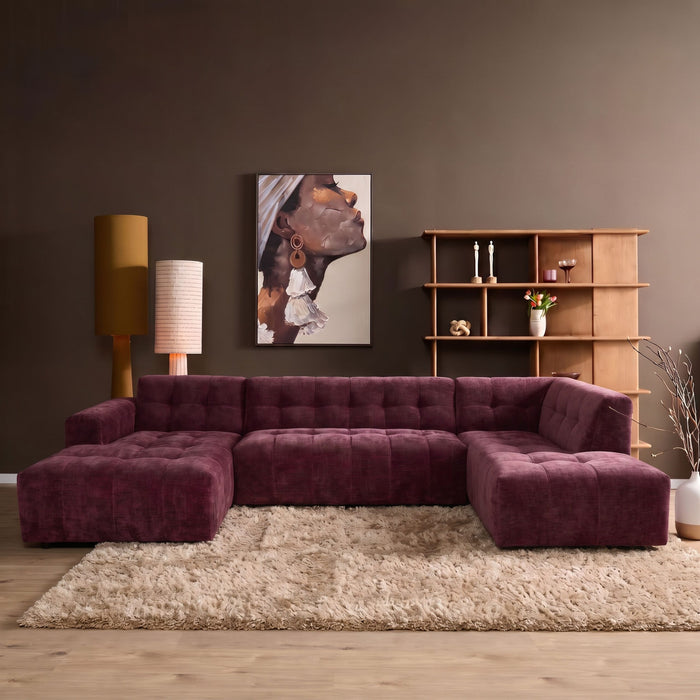 MySofa Ruby U-bank Beige Lounge L + 2,5 + Ottomane R