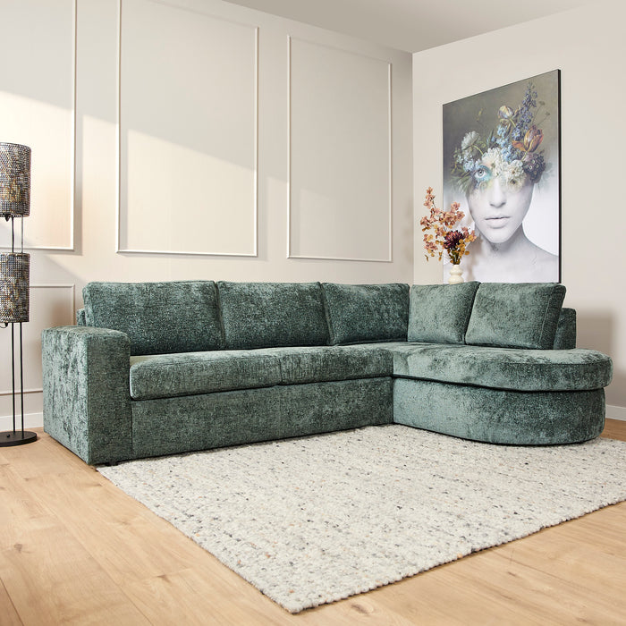 MySofa Alma Hoekbank Groen 2,5 zits+Divan Rechts