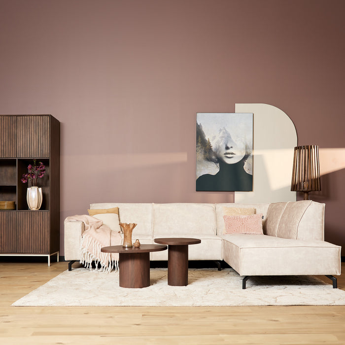 MySofa Floris Hoekbank Velvet Beige 2,5 zits+Divan Rechts