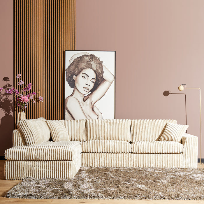 MySofa Teddy Hoekbank Beige Divan Links+2,5 zits