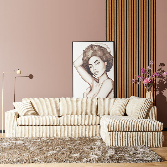 MySofa Teddy Hoekbank Beige 2,5 zits+Divan Rechts