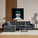 MySofa Teddy Hoekbank Antraciet Divan Links+2,5 zits