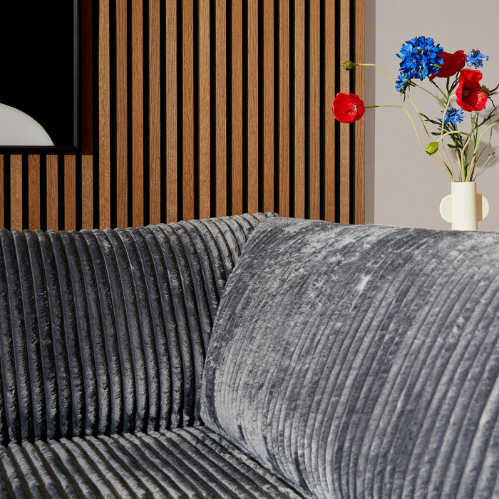 MySofa Teddy Hoekbank Antraciet 2,5 zits+Divan Rechts