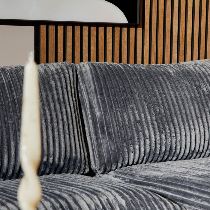 MySofa Teddy Hoekbank Antraciet 2,5 zits+Divan Rechts