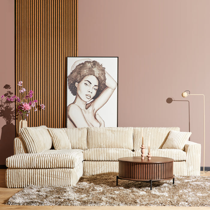 MySofa Teddy Hoekbank Beige Divan Links+2,5 zits