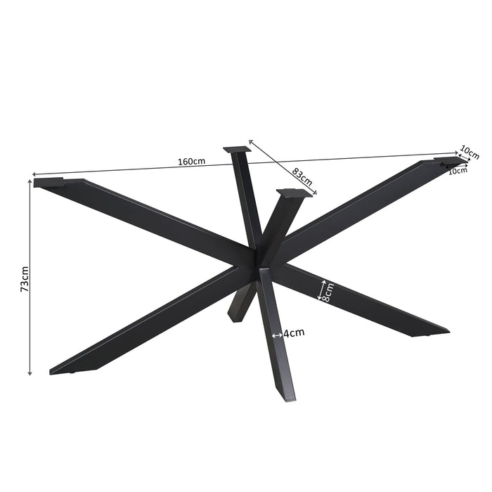 Matrixpoot Zwart Ovaal/Rechthoek 160 cm Koker 4x8 cm