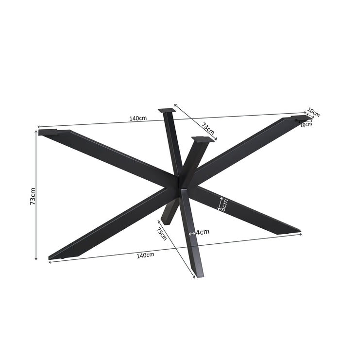 Matrixpoot Zwart Ovaal/Rechthoek 140 cm Koker 4x8 cm
