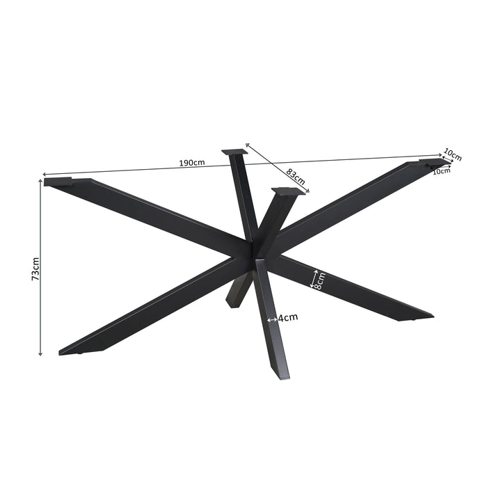 Matrixpoot Zwart Ovaal/Rechthoek 190 cm Koker 4x8 cm