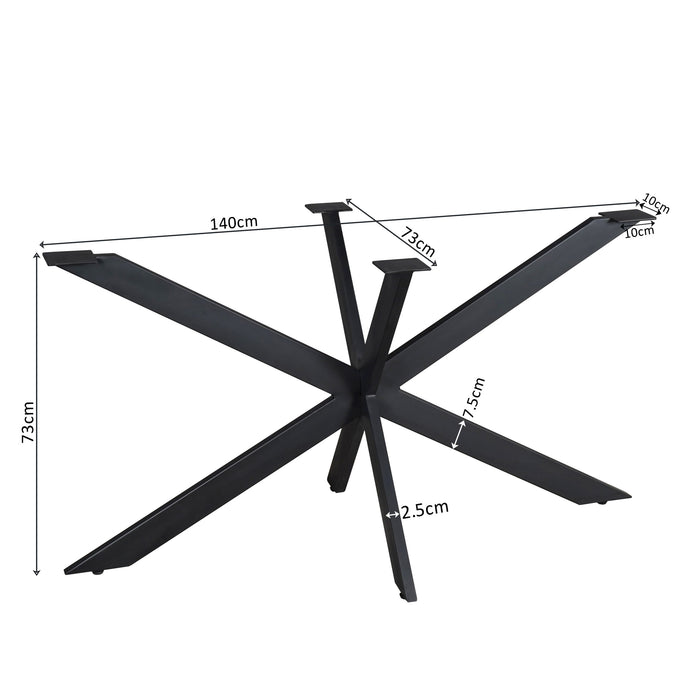 Matrixpoot Zwart Ovaal/Rechthoek 140 cm Koker 2,5x7,5 cm