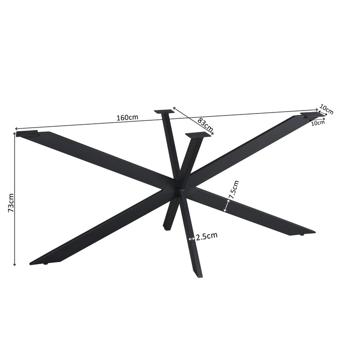 Matrixpoot Zwart Ovaal/Rechthoek 160 cm Koker 2,5x7,5 cm