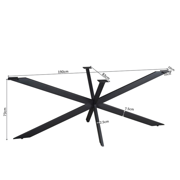 Matrixpoot Zwart Ovaal/Rechthoek 190 cm Koker 2,5x7,5 cm