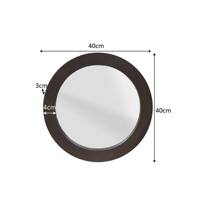 Ronde spiegel Dide Bruin Mangohout 40 cm