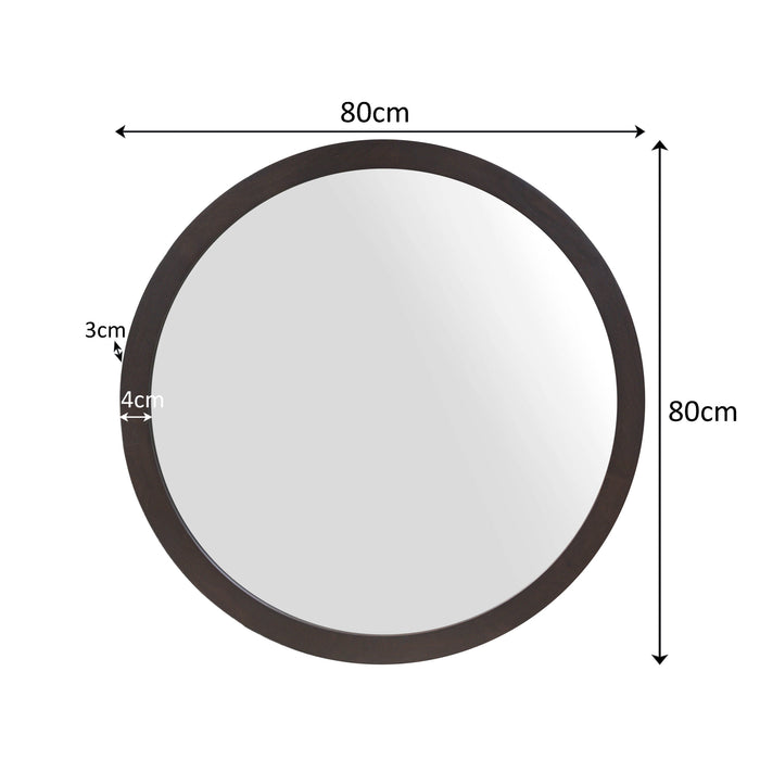 Ronde spiegel Dide Bruin Mangohout 80 cm