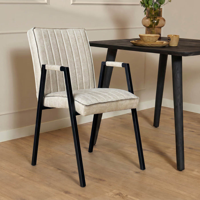 Eetkamerstoel Tivoli met armleuning Beige