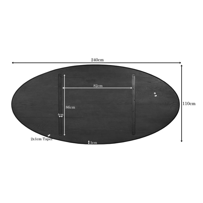 Eiken Blad Ferris Ovaal 240 cm Bruin