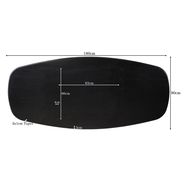 Eiken Blad Ferris Ovaal 280 cm Zwart