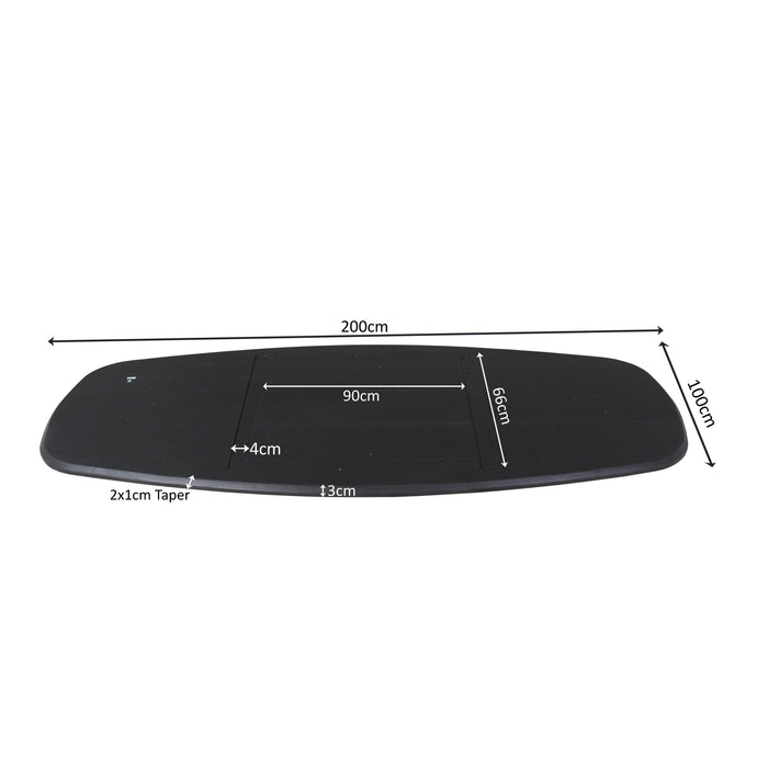 Eiken Blad Ferris Deens Ovaal 200 cm Zwart