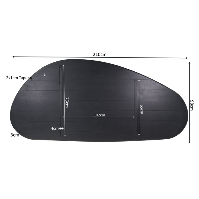 Eiken Blad Cloud 210 cm Zwart