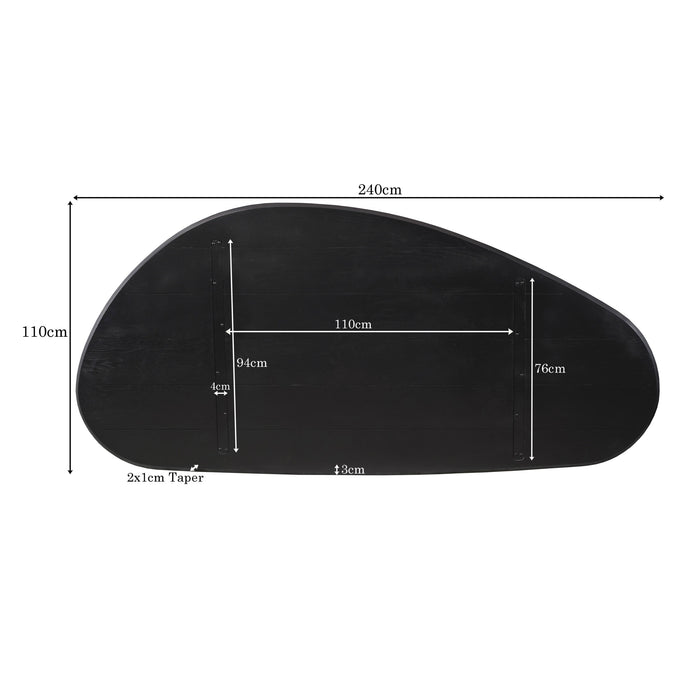 Eiken Blad Ferris Ovaal 280 cm Zwart