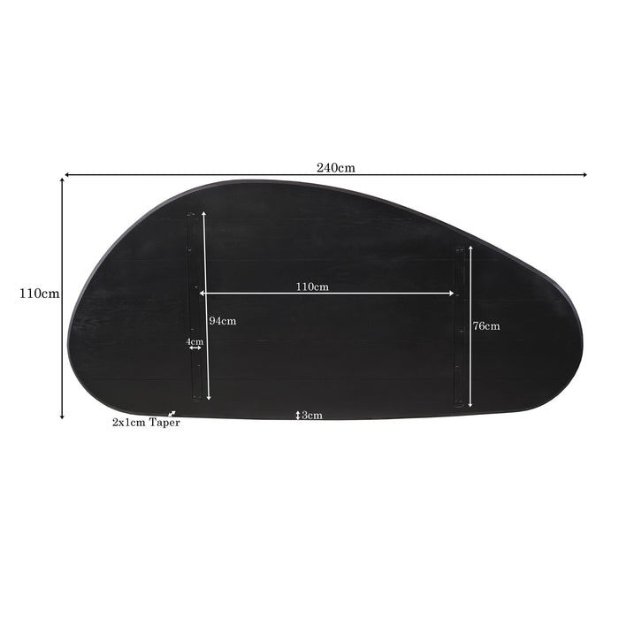 Eiken Blad Cloud 240 cm Zwart