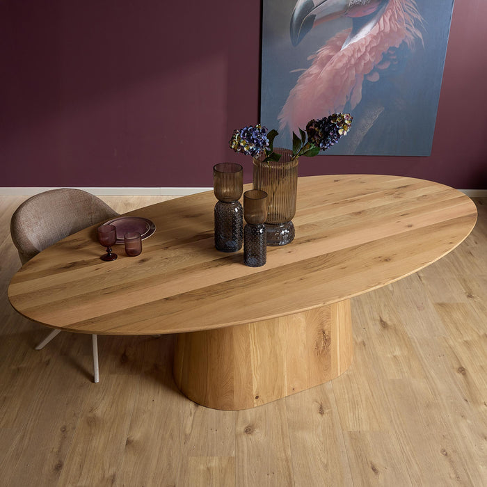 Ovale eettafel Riga  Naturel Eikenhout 210 cm
