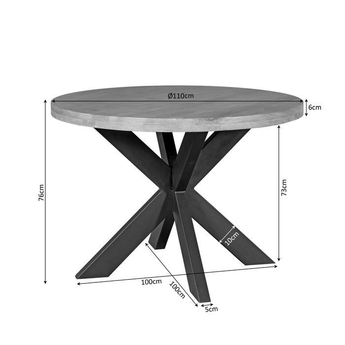 Ronde eettafel Dakota Naturel Mangohout 110 cm