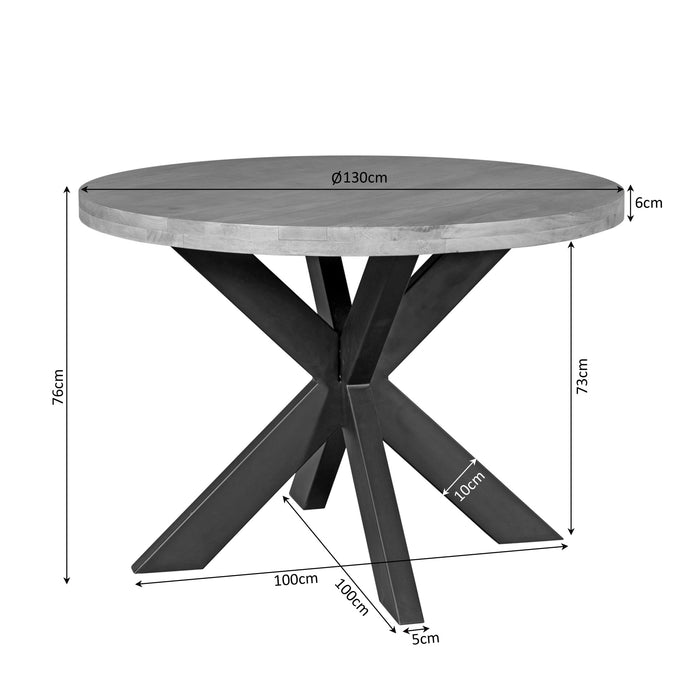 Ronde eettafel Dakota Naturel Mangohout 130 cm