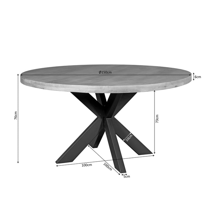 Ronde eettafel Dakota Naturel Mangohout 150 cm