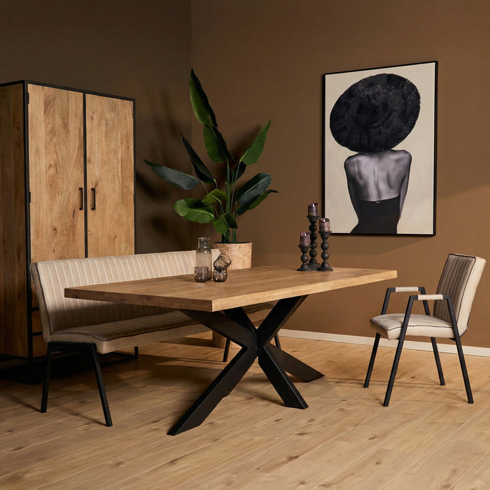 Rechthoekige eettafel Dakota Naturel Mangohout 180 cm