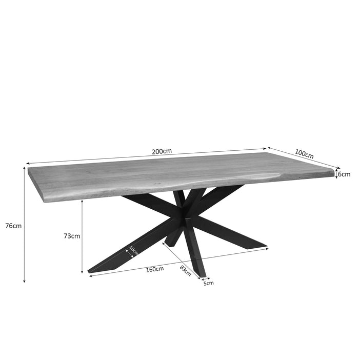 Boomstamtafel Dakota Naturel Mangohout 200 cm