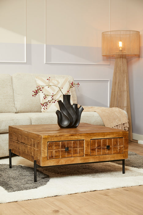 Vierkante salontafel Brandy Naturel Mangohout 80 cm