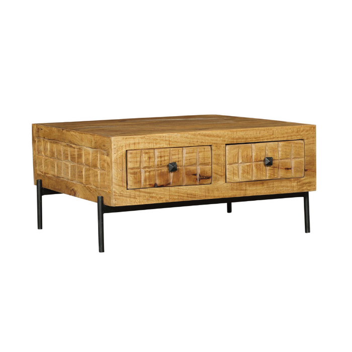 Vierkante salontafel Brandy Naturel Mangohout 80 cm