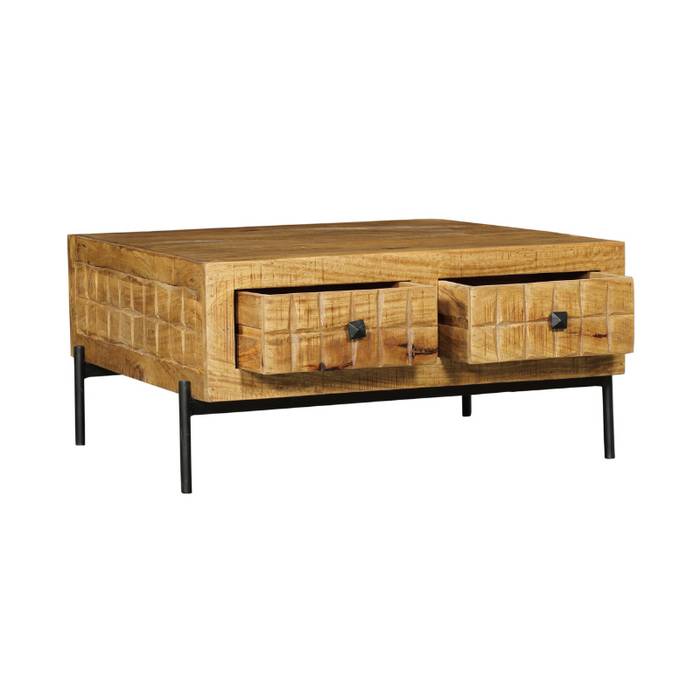 Vierkante salontafel Brandy Naturel Mangohout 80 cm
