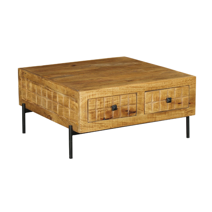 Vierkante salontafel Brandy Naturel Mangohout 80 cm