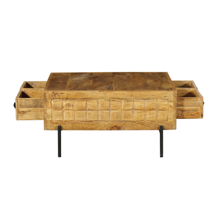 Vierkante salontafel Brandy Naturel Mangohout 80 cm