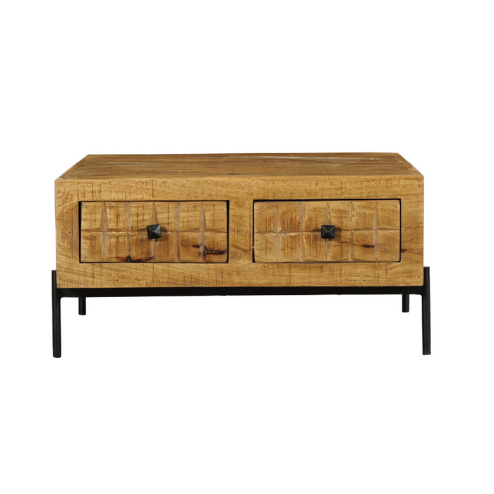 Vierkante salontafel Brandy Naturel Mangohout 80 cm