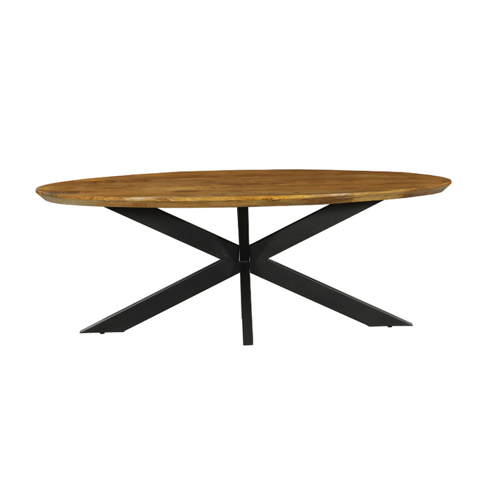 Ovale eettafel Brandy Naturel Mangohout 240 cm