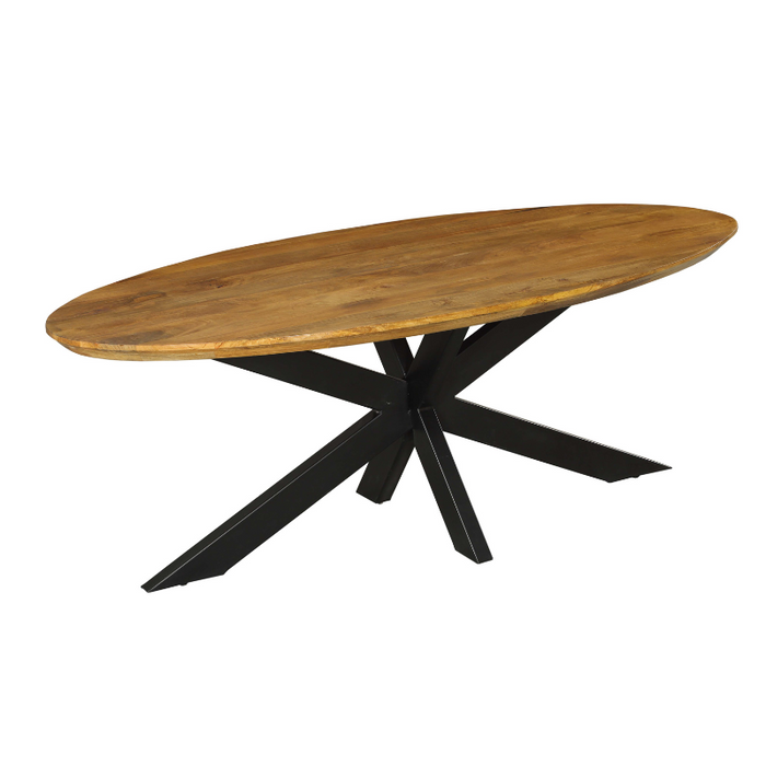 Ovale eettafel Brandy Naturel Mangohout 300 cm